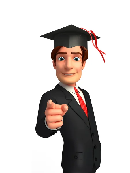 Young Business Man med graduate hatt — Stockfoto