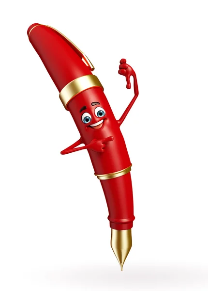 Pen Character is pointing — Stock Photo, Image