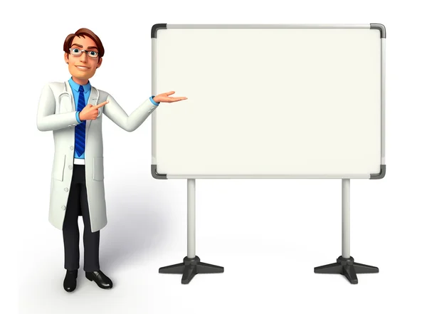 Young Doctor with display board — Stock Photo, Image