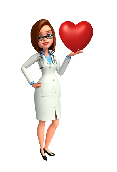 Young Doctor with heart — Stock Photo, Image