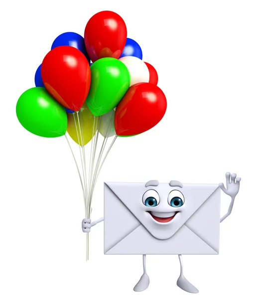 E-post karaktär med ballong — Stockfoto