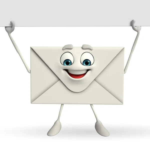 Mail Character with sign — Stock Photo, Image