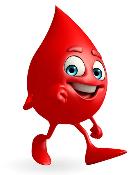 Blood Drop Character is walking — Stock Photo, Image