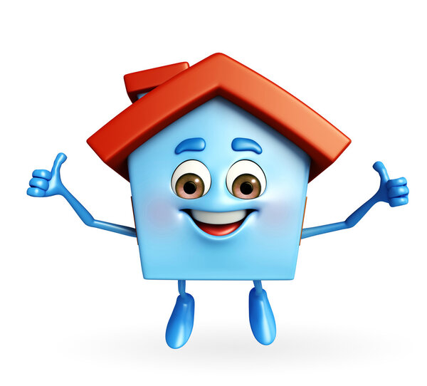 Хаус персонаж с большим пальцем вверх знак
