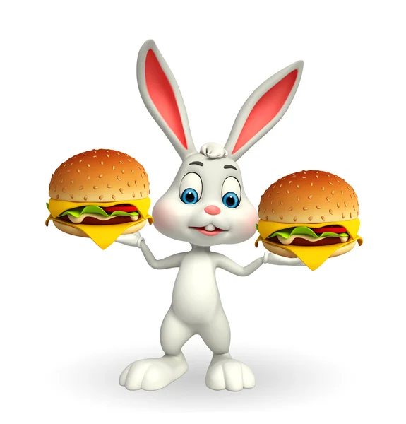 Conejo de Pascua con hamburguesa — Foto de Stock