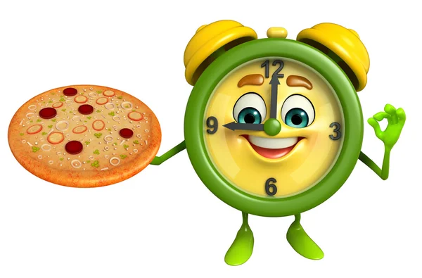 Tabela znaków zegar z pizzy — Zdjęcie stockowe