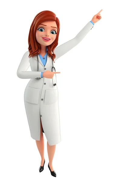 Young Doctor with pointing pose — Stock Photo, Image