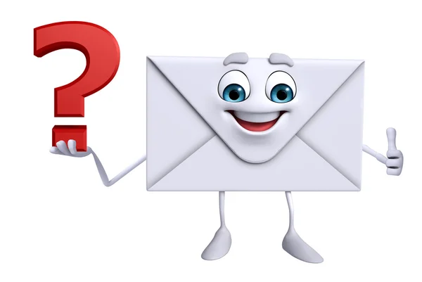 Carattere Mail con punto interrogativo — Foto Stock