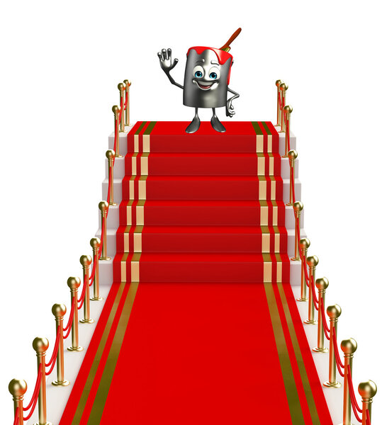 Paint Bucket Character with red carpet