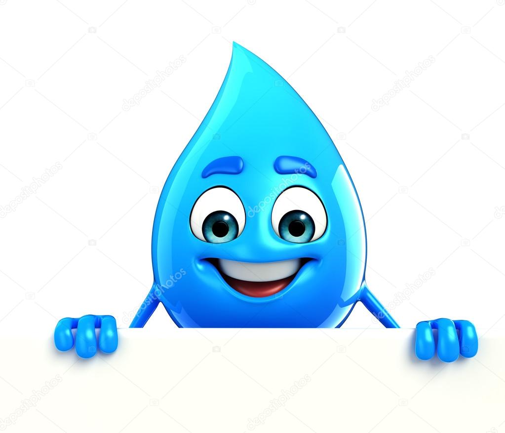 Water Drop Character with sign