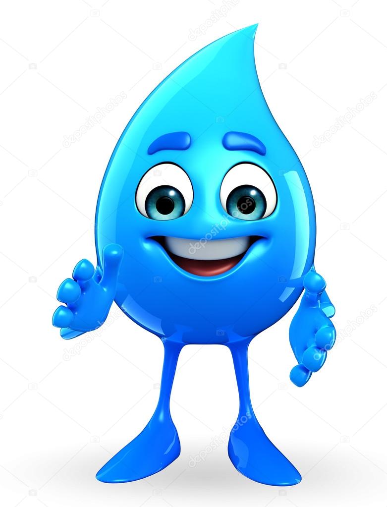 Water Drop Character is clapping hand