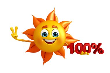 Güneş karakter yüzdesi ile