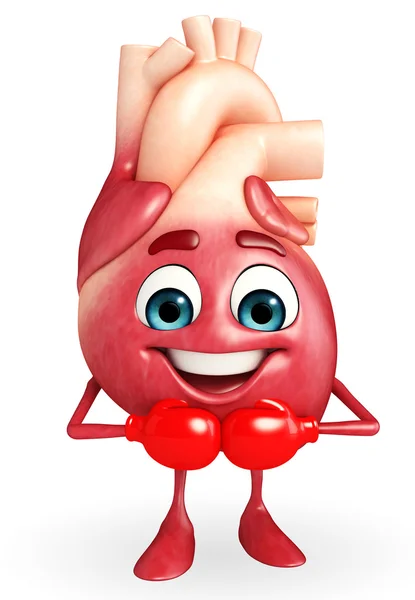 Heart character with boxing gloves — Stock Photo, Image