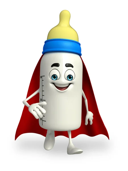 Super Baby Bottle character — Stock Photo, Image