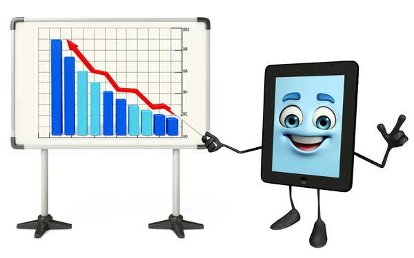 Tabteken met zakelijke grafiek — Stockfoto