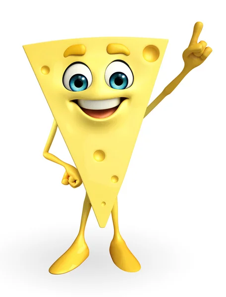 Cheese Character with pointing pose — Stock Photo, Image