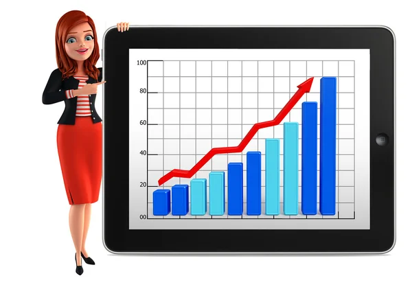 若い企業の女性ビジネス グラフ — ストック写真