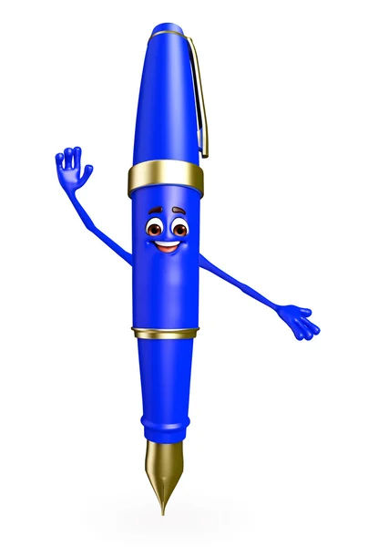 Pen Character with hello pose — Stock Photo, Image