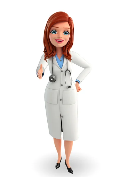 Young Doctor with shake hand pose — Stock Photo, Image