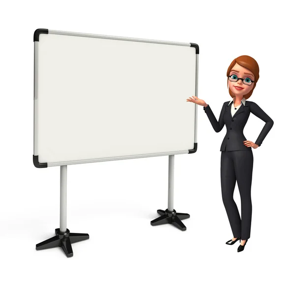 Young Business Woman with display board — Stock Photo, Image