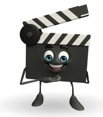 Clapper kurulu karakter teşekkür poza sahip