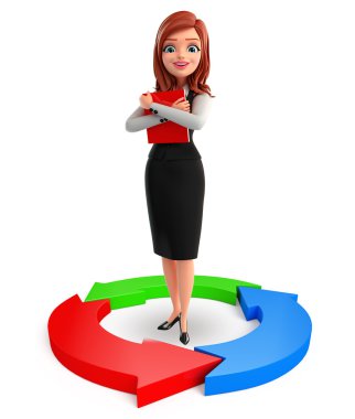 Genç iş kadını oklu