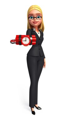 bomba ile genç iş kadını