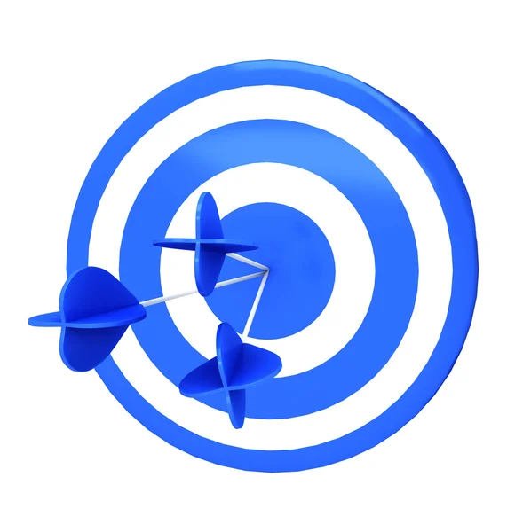 Blue darts target aim and arrow — Stock Photo, Image