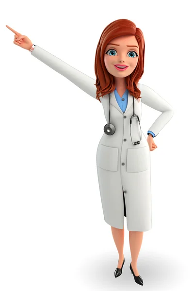 Young Doctor with pointing pose — Stock Photo, Image