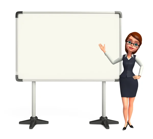 Young office girl with display board — Stock Photo, Image