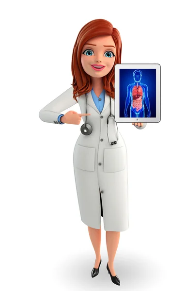 Young Doctor with all organs anatomy — Stock Photo, Image