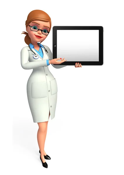 Young Doctor with tab — Stock Photo, Image