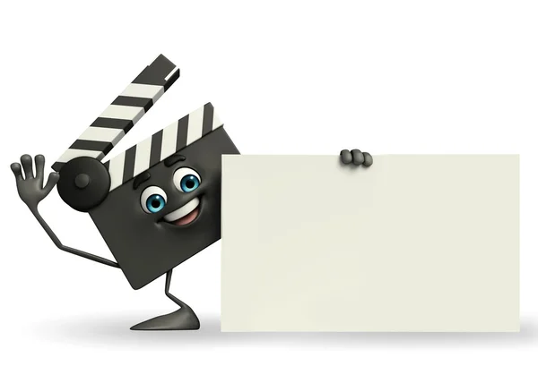 Clapper Board Carácter con signo — Foto de Stock