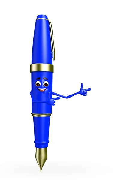 Pen Character is pointing — Stock Photo, Image