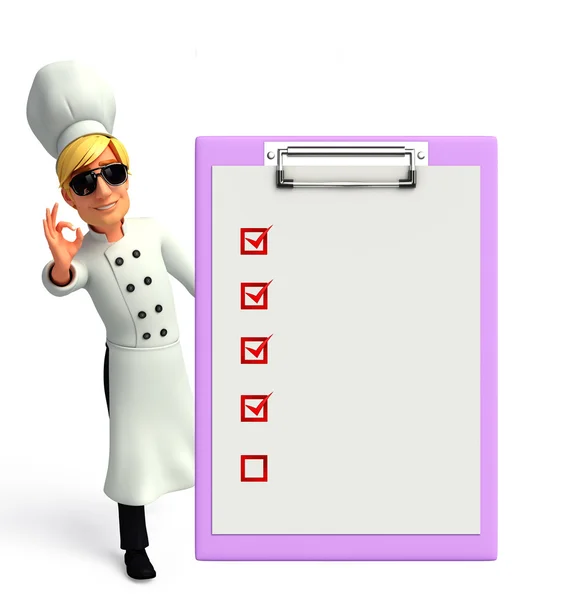 Young chef with notepad — Stock Photo, Image