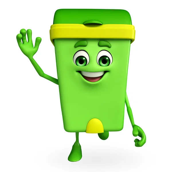 Dustbin Carácter se ejecuta — Foto de Stock