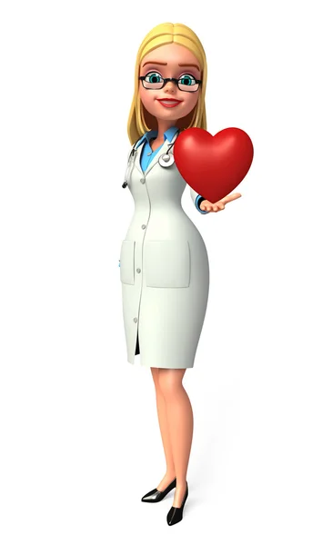 Young Doctor with heart — Stock Photo, Image