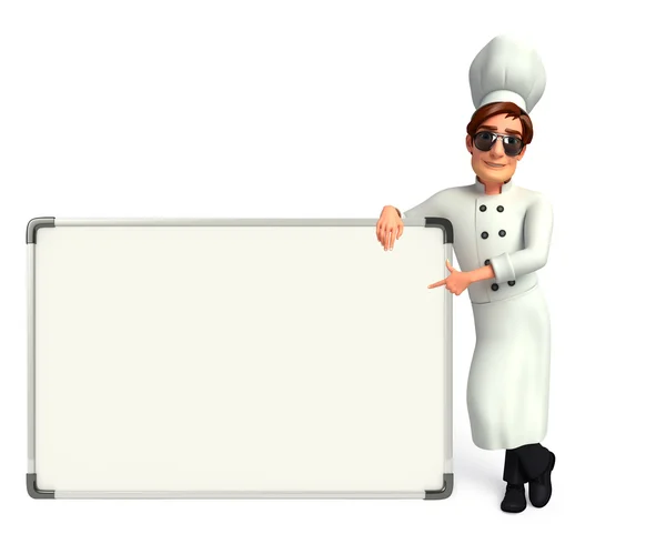 Joven chef con display board —  Fotos de Stock