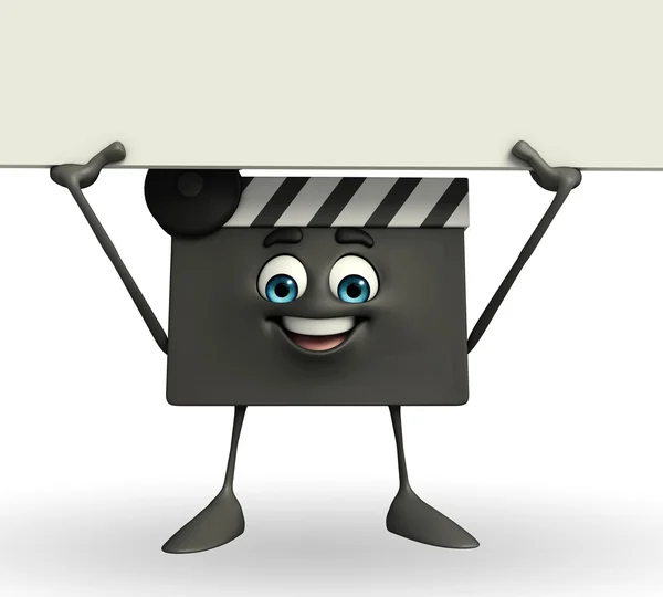 Clapper Board Carácter con signo — Foto de Stock