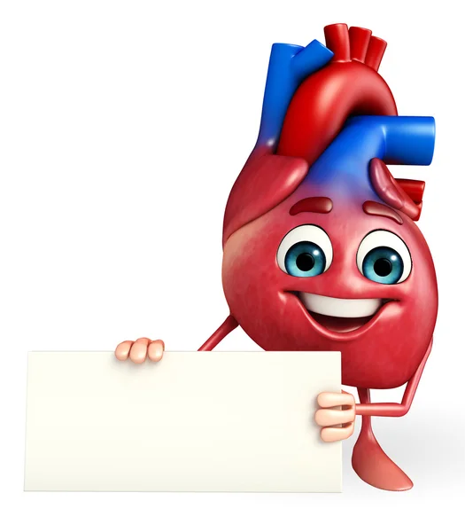 Heart character with sign — Stock Photo, Image