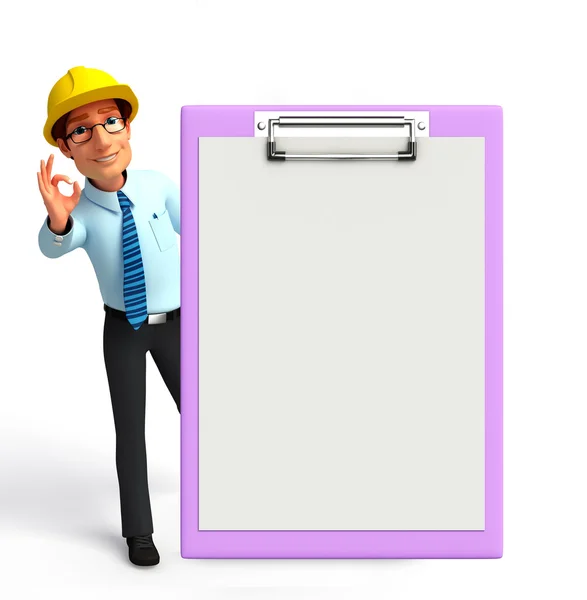 Young Service Man with notepad — Stock Photo, Image