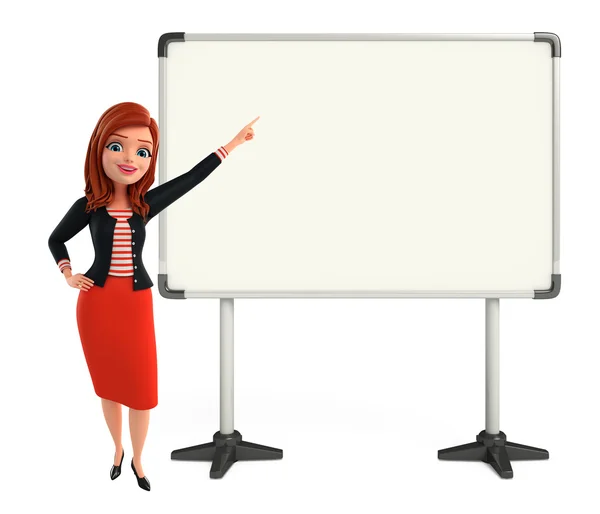 Young Corporate lady with display board — Stock Photo, Image