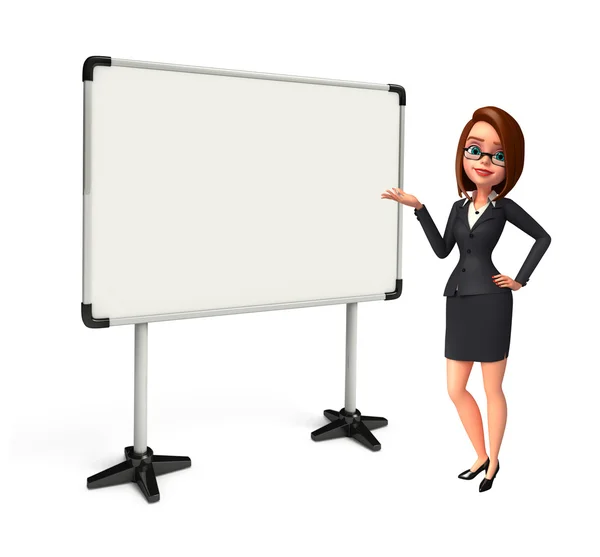 Young Business Woman with display board — Stock Photo, Image