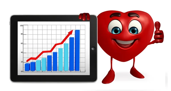 Personaggio a forma di cuore con grafico aziendale — Foto Stock