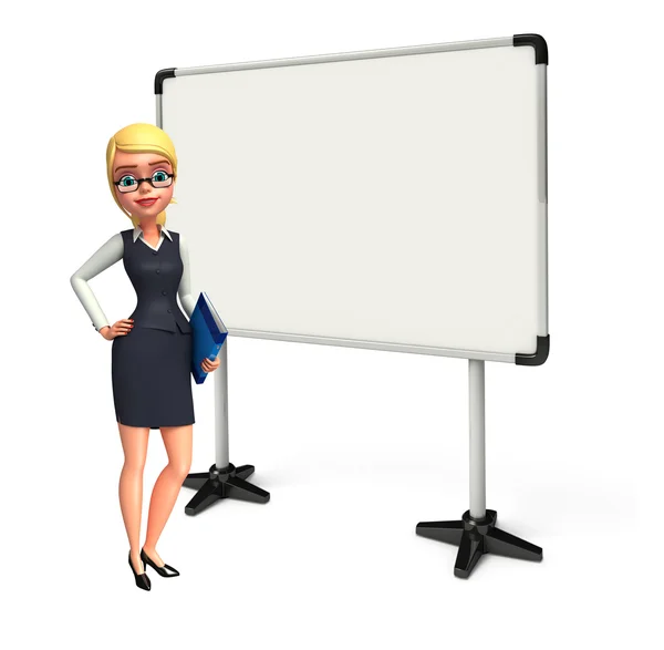 Young office girl with display board — Stock Photo, Image