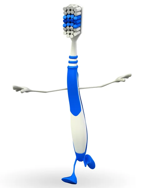 Toothbrush Character is running — Stock Photo, Image