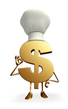 Doları karakter Şef kapaklı