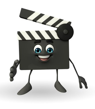 Clapper kurulu karakter sallamak el poz ile