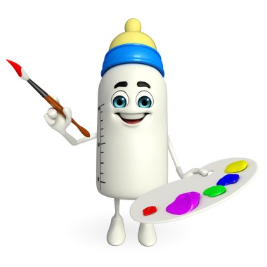 Bebek şişe karakter renk plaka ile