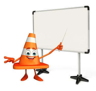 İnşaat koni karakter ekran kartı ile